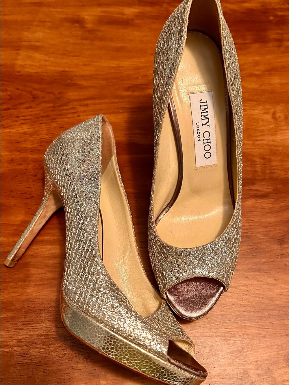 Jimmy Choo Luna Glitter heel